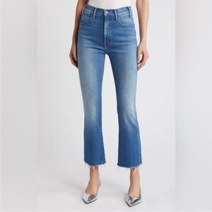 MOTHER the tripper ankle fray meet cute cropped denim jeans kick flare size 28